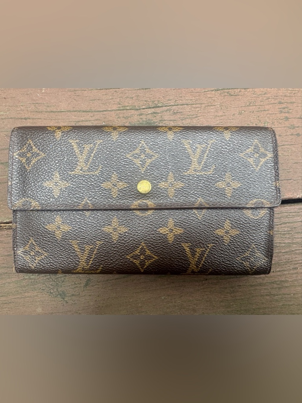 Louis Vuitton Wallet Sarah long Monogram canvas Brown Snap closure